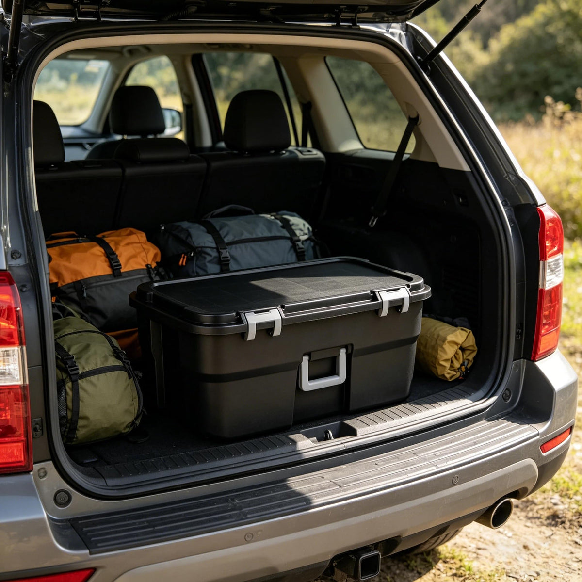 22 Gallon Black Wheeled Plastic Storage Trunk P403798