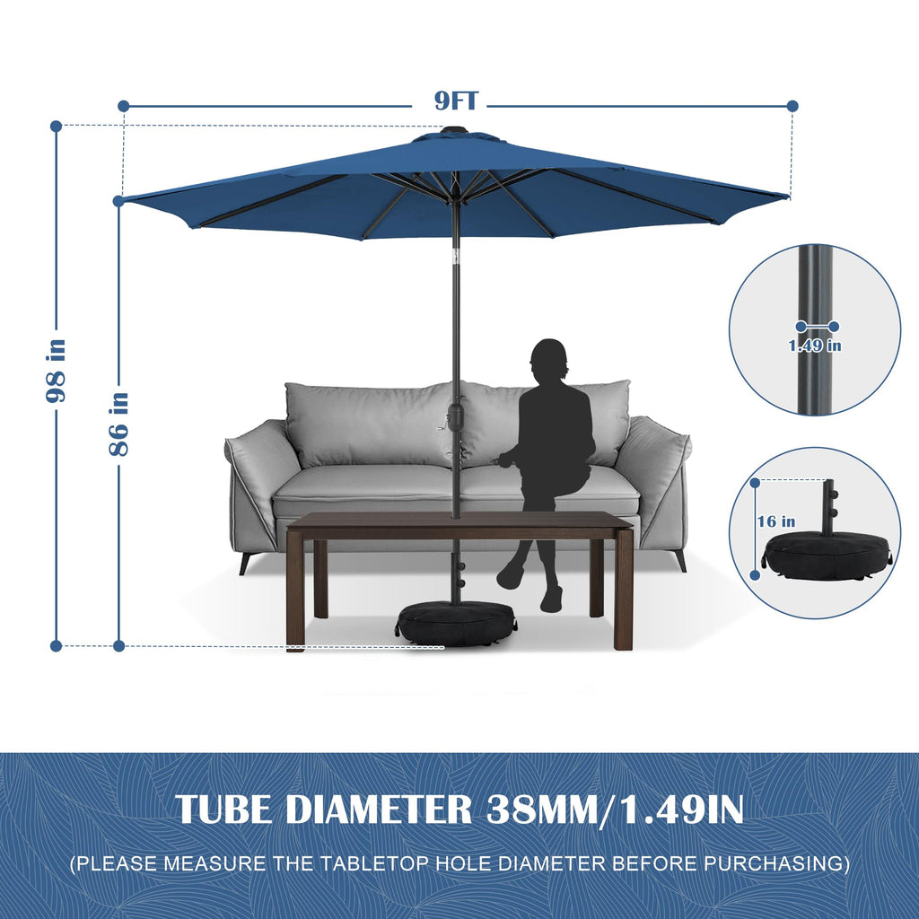 9 FT Patio Umbrella with Base E443