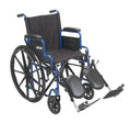 Blue Streak Foldable Wheelchair with Leg Rests Y907209