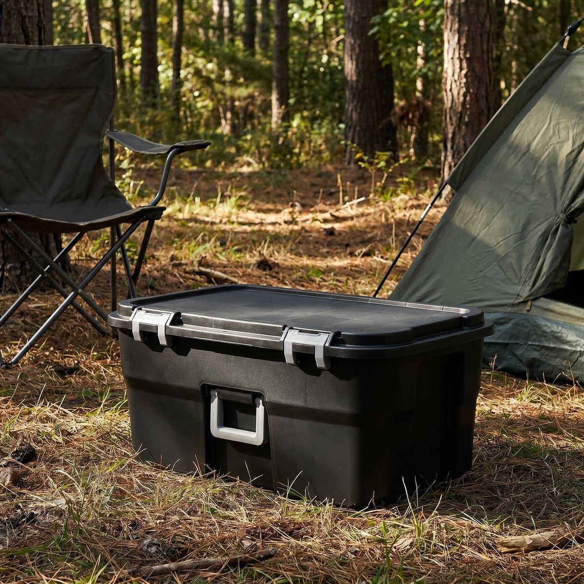 22 Gallon Black Wheeled Plastic Storage Trunk P403798